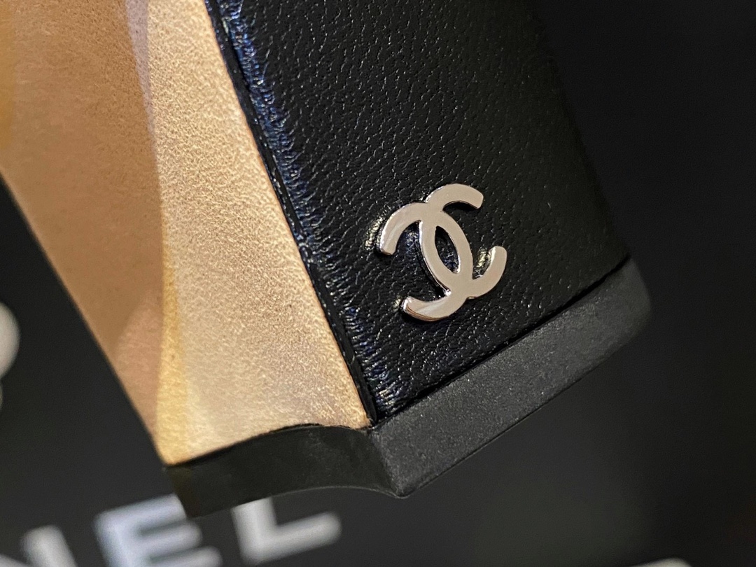 Chanel Chunky Heel Pumps - Black Sheepskin Edition