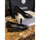 Chanel Black High Heel Chain Shoes 6cm Heel Height, Classic Logo and Heel Chain for Added Style