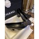 Chanel Black High Heel Chain Shoes 6cm Heel Height, Classic Logo and Heel Chain for Added Style