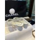 Chanel Sage Green Pointed Toe Chain High Heels - Elegant Blend of Steel, Suede, and Nappa Leather