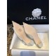 Chanel Sage Green Pointed Toe Chain High Heels - Elegant Blend of Steel, Suede, and Nappa Leather