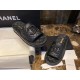 Chanel Classic Black Sheepskin Sandals: Luxurious Comfort with Diamond Pattern Detailing