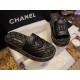 Chanel Classic Black Sheepskin Sandals: Luxurious Comfort with Diamond Pattern Detailing