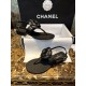 Chanel Premium Black Sheepskin Camellia Sandals