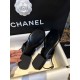 Chanel Premium Black Sheepskin Camellia Sandals