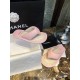 Chanel Pink Sheepskin Sponge Slides