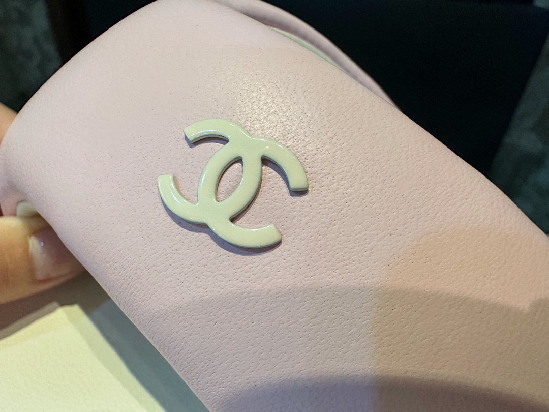 Chanel Pink Sheepskin Sponge Slides