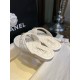 Chanel Pearl Button White Diamond Pattern Flip Flops: Pure, Romantic, and Refreshing with Delicate Sheepskin