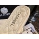 Chanel Pearl Button White Diamond Pattern Flip Flops: Pure, Romantic, and Refreshing with Delicate Sheepskin