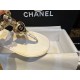 Chanel Eco-friendly White Sheepskin Sandals with Enamel Heart Copper Buckle