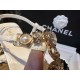 Chanel Eco-friendly White Sheepskin Sandals with Enamel Heart Copper Buckle