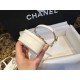 Chanel Eco-friendly White Sheepskin Sandals with Enamel Heart Copper Buckle