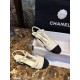 Chanel Black Sheepskin Woven Flat Sandals with Pearl Embellishments