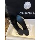 Chanel Black Sheepskin Woven Flat Sandals with Pearl Embellishments