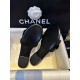 Chanel Baroque Pearl Black Satin and Sheepskin Mule Slippers