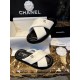 Chanel White Crossed Strap Bread Sandals with Custom Elastic Knit Fabric and Imported Sheepskin Midsole