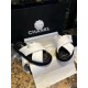 Chanel White Crossed Strap Bread Sandals with Custom Elastic Knit Fabric and Imported Sheepskin Midsole