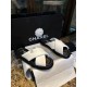 Chanel White Crossed Strap Bread Sandals with Custom Elastic Knit Fabric and Imported Sheepskin Midsole