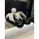 Chanel White Crossed Strap Bread Sandals with Custom Elastic Knit Fabric and Imported Sheepskin Midsole