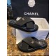 Chanel Crossed Strap Mule Sandals with Custom Elastic Knit Fabric and Imported Sheepskin Midsole