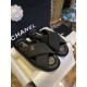 Chanel Crossed Strap Mule Sandals with Custom Elastic Knit Fabric and Imported Sheepskin Midsole