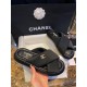 Chanel Crossed Strap Mule Sandals with Custom Elastic Knit Fabric and Imported Sheepskin Midsole