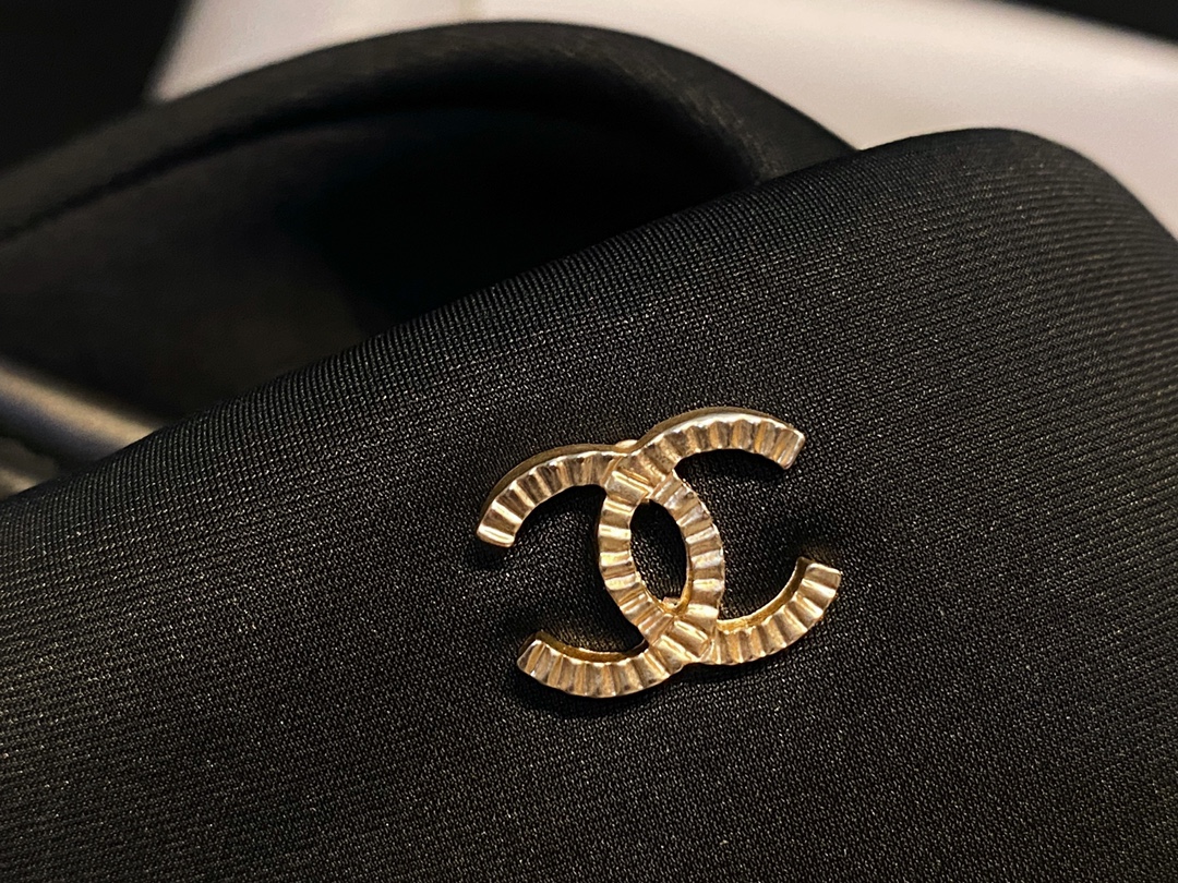 Chanel Crossed Strap Mule Sandals with Custom Elastic Knit Fabric and Imported Sheepskin Midsole