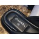 Chanel Crossed Strap Mule Sandals with Custom Elastic Knit Fabric and Imported Sheepskin Midsole