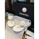 Chanel All White Camellia Sandals: Elegant Toe-Strap Design with Pure Dyed Sheepskin and Leather Sole