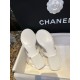 Chanel All White Camellia Sandals: Elegant Toe-Strap Design with Pure Dyed Sheepskin and Leather Sole