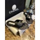 Chanel Black Diamond Pattern Pearl Buckle Slide Sandals: Luxurious Sheepskin with Italian Semi-Transparent Leather Sole