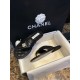 Chanel Black Diamond Pattern Pearl Buckle Slide Sandals: Luxurious Sheepskin with Italian Semi-Transparent Leather Sole