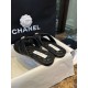 Chanel Black Diamond Pattern Pearl Buckle Slide Sandals: Luxurious Sheepskin with Italian Semi-Transparent Leather Sole