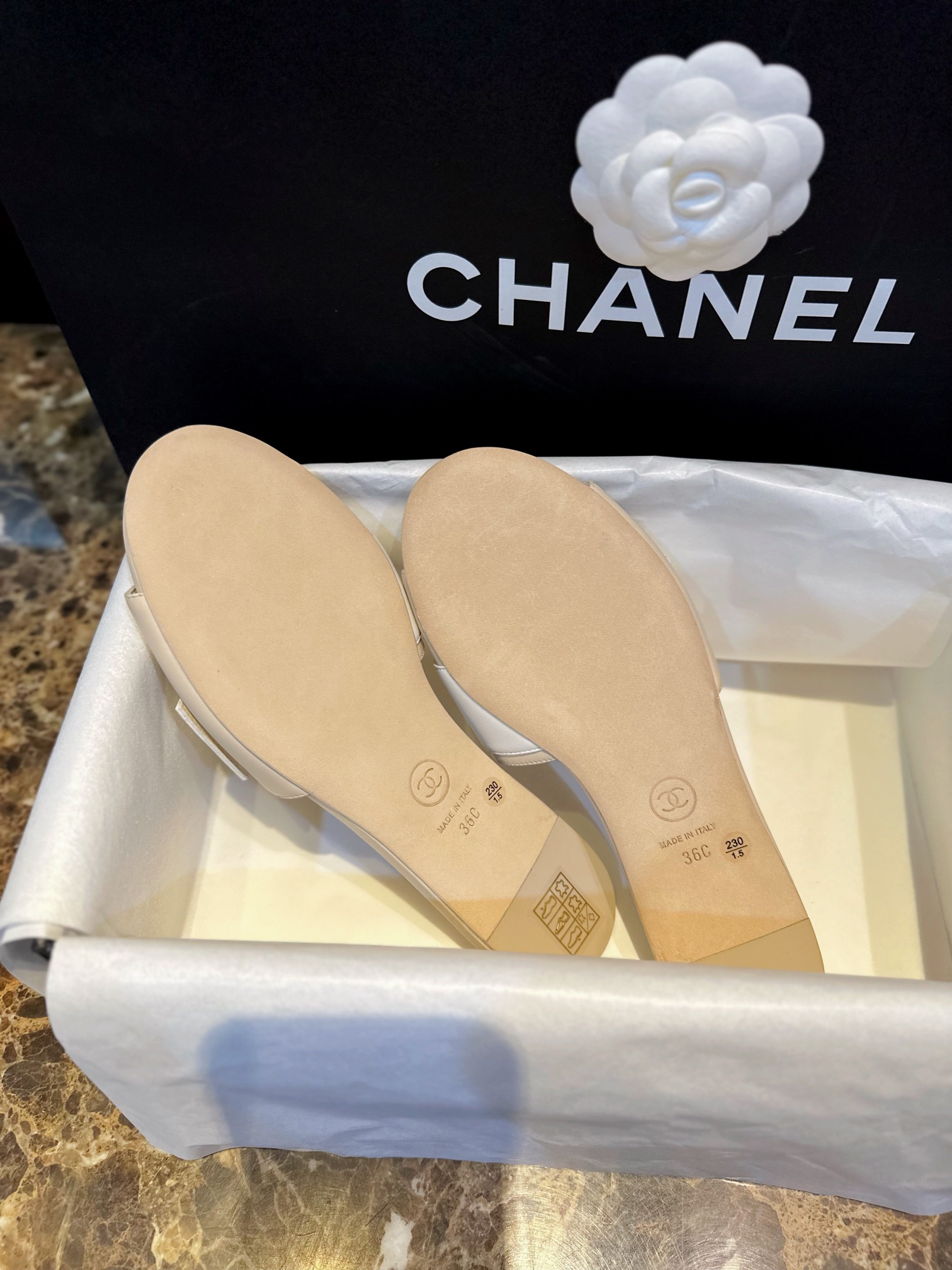 Chanel Pearl and Rhinestone Buckle Slides