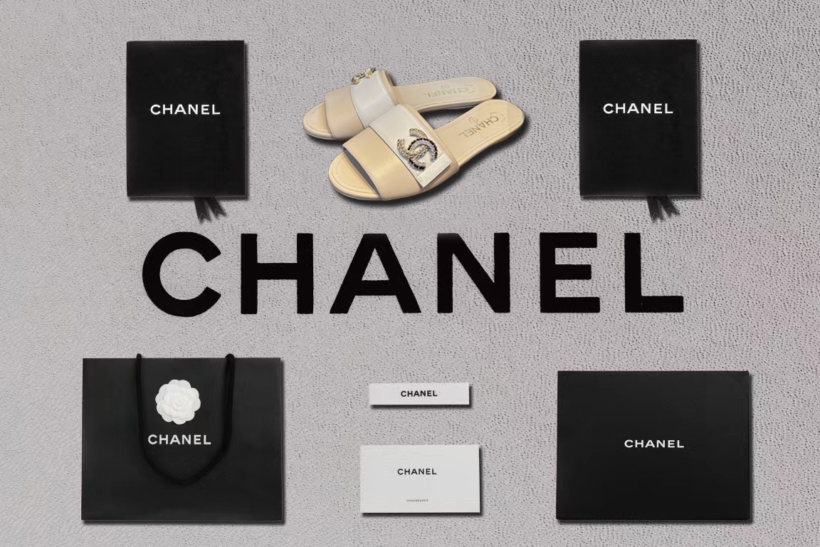 Chanel Pearl and Rhinestone Buckle Slides