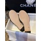 Chanel Apricot and Black Pearl Rhinestone Buckle Slides