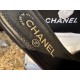 Chanel Apricot and Black Pearl Rhinestone Buckle Slides