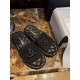 Chanel Black Towel Embroidered Thick-Sole Slippers: Comfortable Luxury with Cotton Towel Lining and Sheepskin Insole