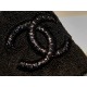 Chanel Black Towel Embroidered Thick-Sole Slippers: Comfortable Luxury with Cotton Towel Lining and Sheepskin Insole