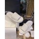 Chanel White Towel Embroidered Thick-Sole Slippers: Elevated Comfort with Delicate Embroidery for Effortless French Chic