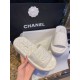 Chanel White Towel Embroidered Thick-Sole Slippers: Elevated Comfort with Delicate Embroidery for Effortless French Chic