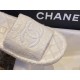 Chanel White Towel Embroidered Thick-Sole Slippers: Elevated Comfort with Delicate Embroidery for Effortless French Chic