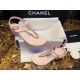 Chanel Pink Slip-On Chunky Heel Sandals