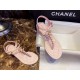 Chanel Pink Slip-On Chunky Heel Sandals