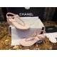 Chanel Pink Slip-On Chunky Heel Sandals