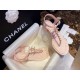 Chanel Pink Slip-On Chunky Heel Sandals