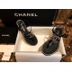 Chanel Copper Logo Double C Flat Sandals: Luxurious 18k White Gold Plating and Genuine Leather Details