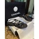 Chanel Black Sheepskin Peep Toe Sandals 