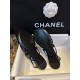 Chanel Black Sheepskin Peep Toe Sandals 