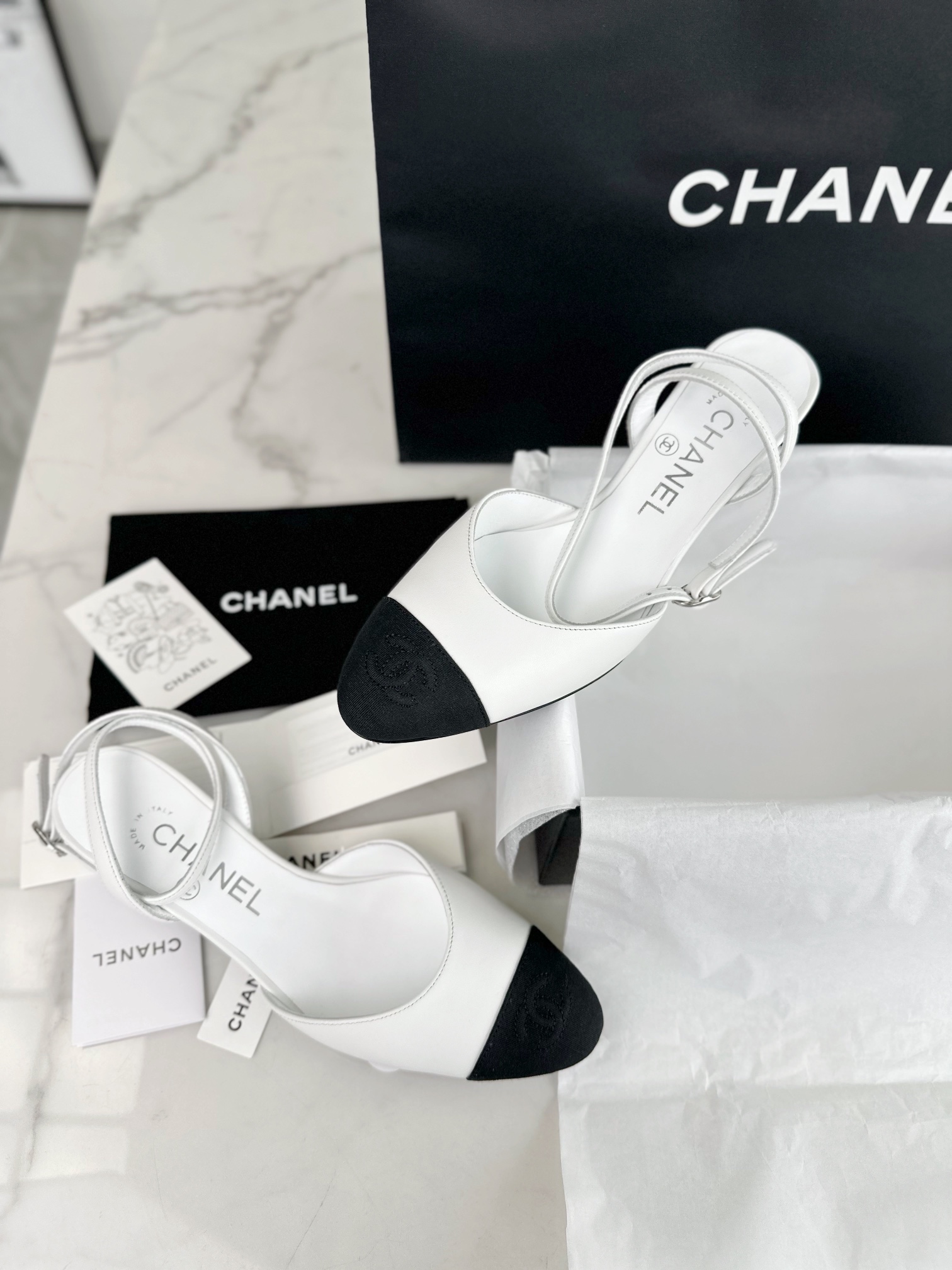 Chanel White Lace-Up Sandals with Delicate Round Toe